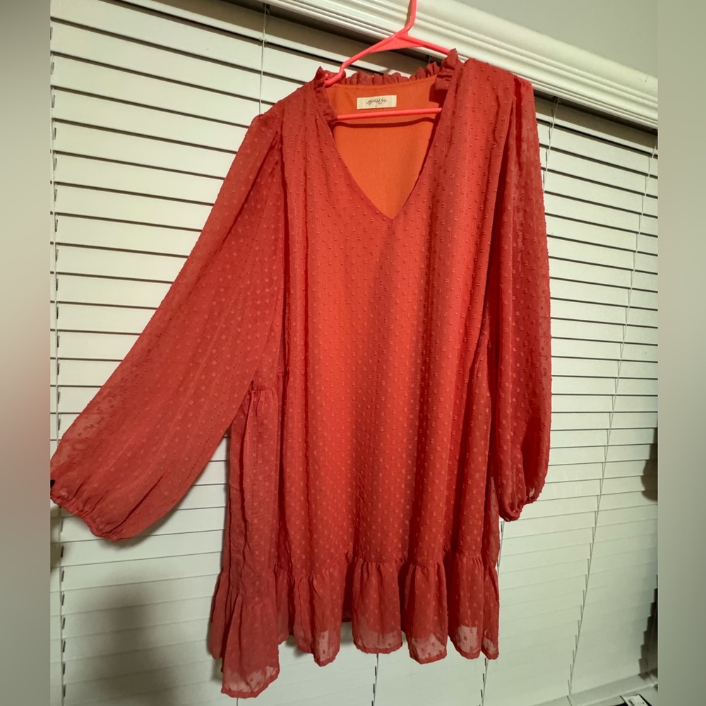 A Beautiful Soul (Altar’d State) - Salmon Pink Longsleeve Dress - NWT (& lined)